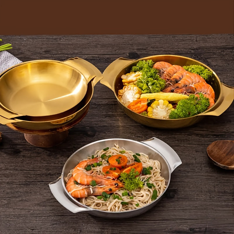 Stainless Steel Cooking Pot with Handles for Hot Pot Seafood Home Restaurant Use