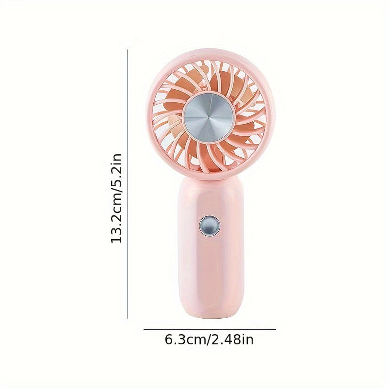 Mini Fan Handheld Rechargeable USB with 3 Speeds and Long Battery Life for Travel and Outdoor