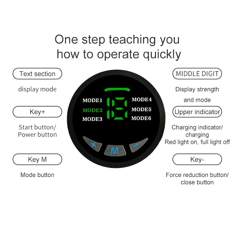 6 rejim va 18 intensivlikka ega bo'lgan EMS qorin mushaklari plastinkasi, uyda mashq qilish va tananing barcha qismlarida foydalanish uchun mos keladi.