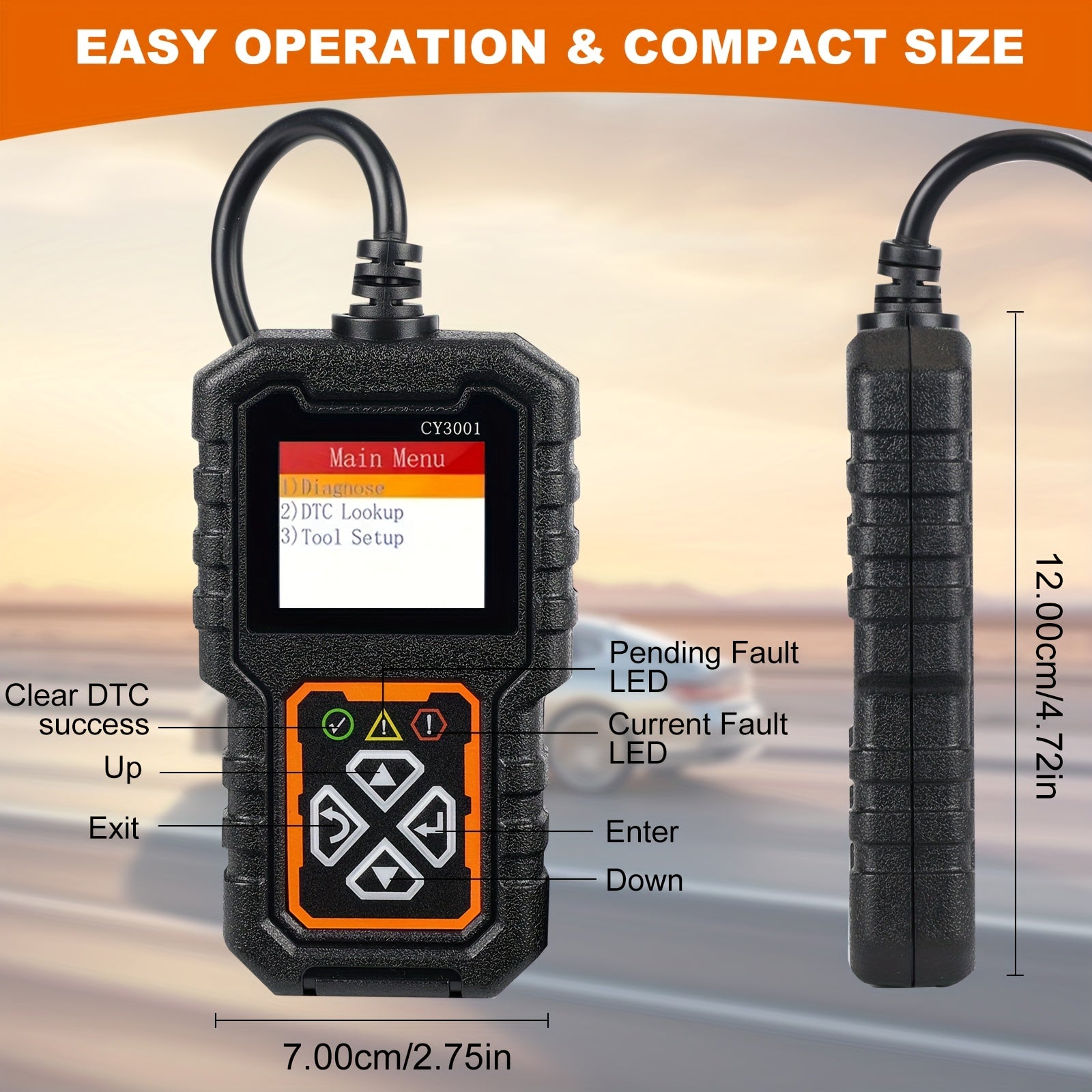 OBD2 Car Scanner Code Reader Engine Fault Diagnostic Tool for Vehicles