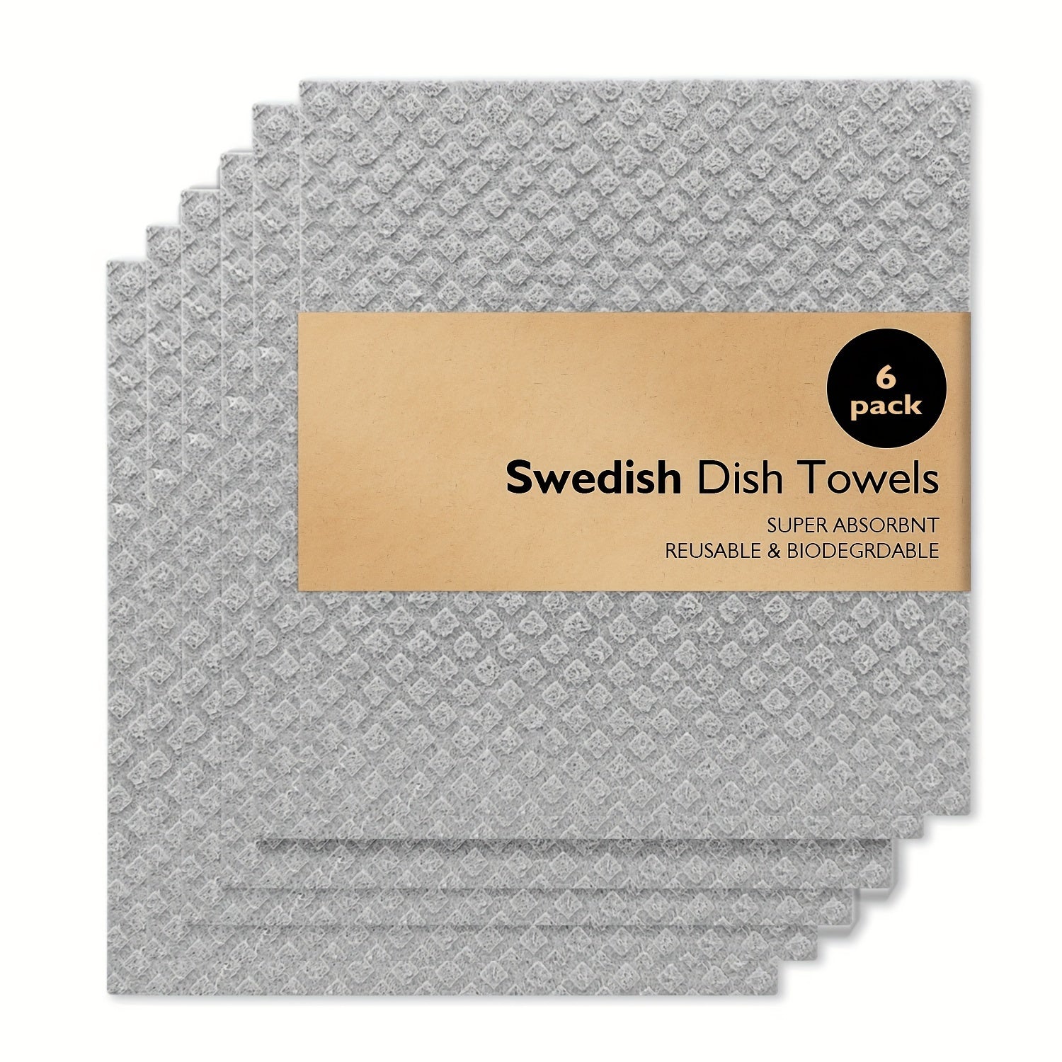 [Mijozlar Sevimlisi] 3, 6 yoki 12 ta Kulrang Shvetsiya Oshxona To'plari - Qayta ishlatiladigan, Kompostlanadigan va Shvetsiya Tolasi Gubkasidan Yasalgan