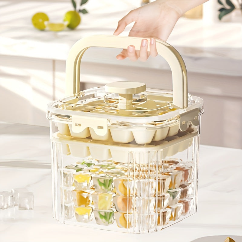 Ice Maker with Storage Box Food-Grade Plastic for Tea Cocktails and Summer Refreshments