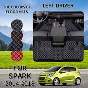 Alfombrillas de suelo de imitación cuero para coche SUV duraderas y fáciles de limpiar patrón a cuadros