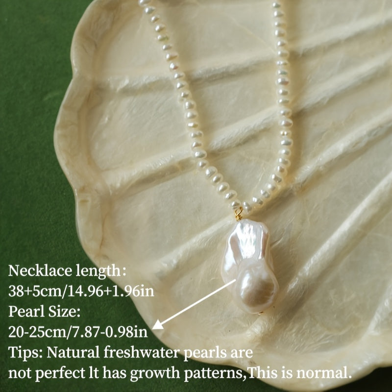 Women's Freshwater Pearl Necklace Baroque Style Clavicle Chain for Valentine's Day