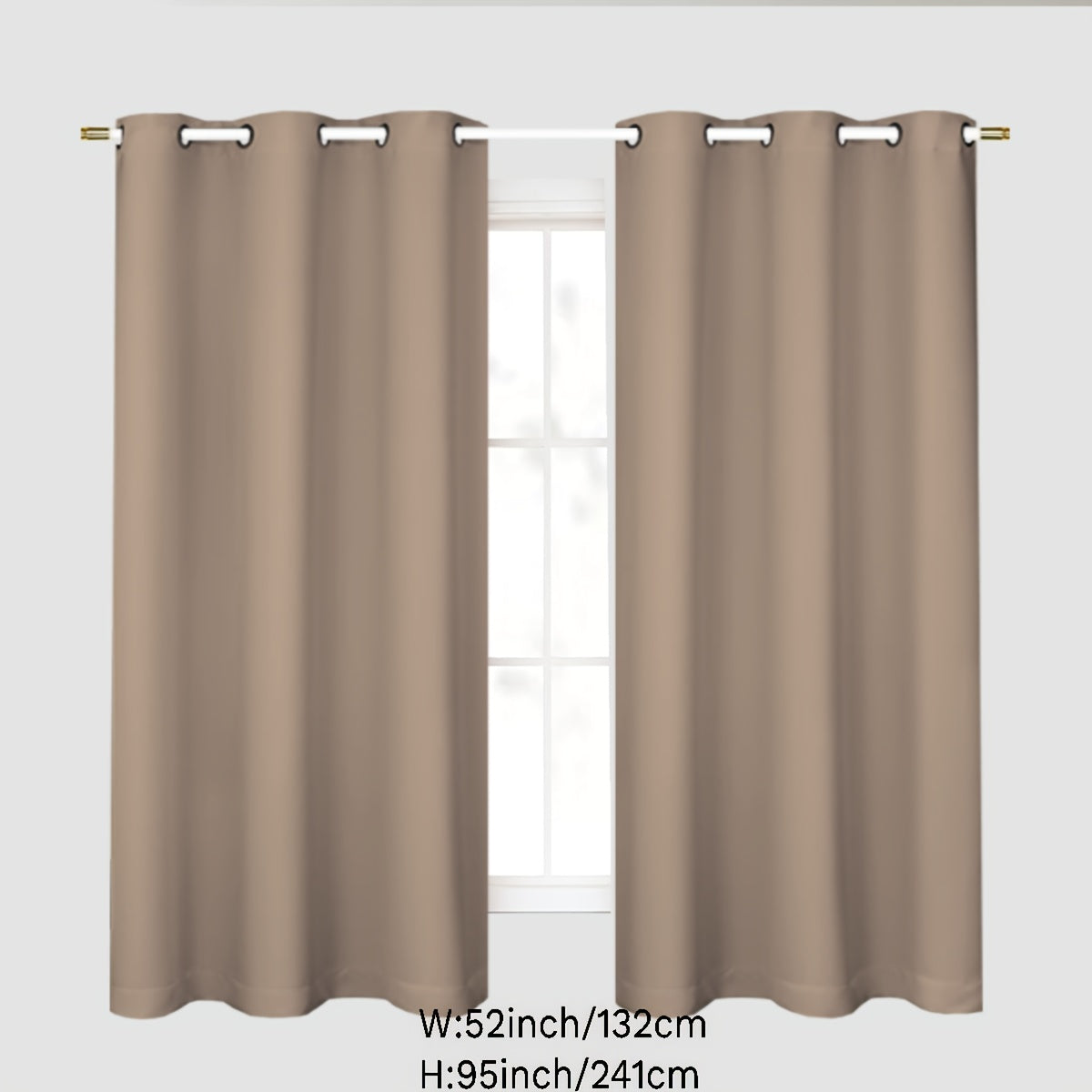 Gray Blackout Curtains for Bedroom Living Room Thermal Insulation Noise Reduction 1PC