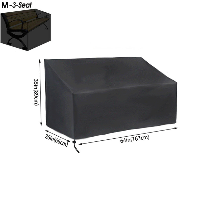 Outdoor Polyester Furniture Cover for Patio Beach Chairs Sofas Benches Black