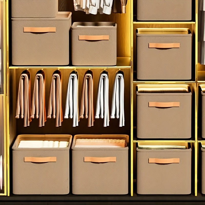 Juego de 3 cestas de almacenamiento multifuncionales para armario con asas para ropa, toallas, ropa de cama y juguetes