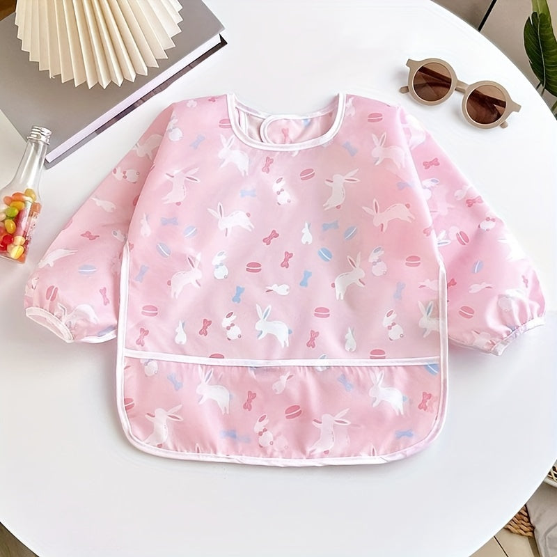 Children's Waterproof Stain-Resistant Cartoon Mealtime Clothing for Boys and Girls