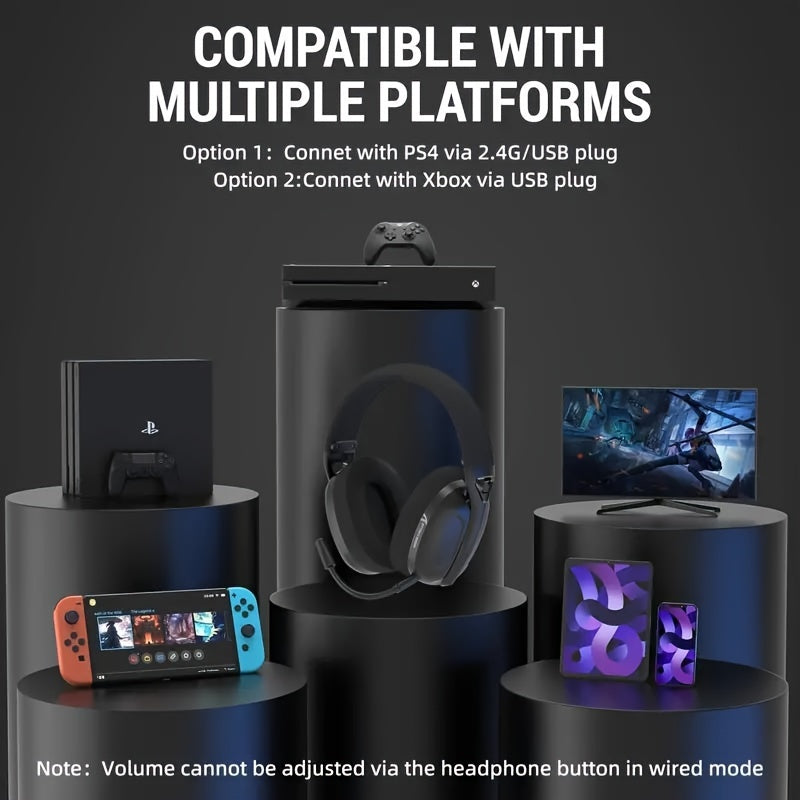 Wireless Gaming Headset with Active Noise Cancellation and 50 Hours Playtime