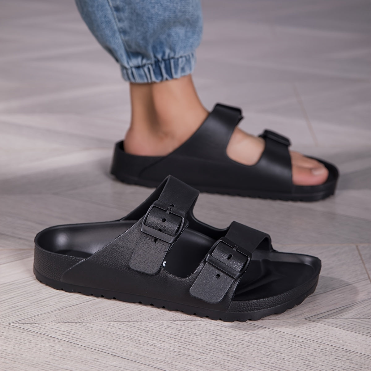 Ayollar uchun sozlanadigan tokchali tashqi flip-floplar, kundalik ichki va plyaj flip-floplari