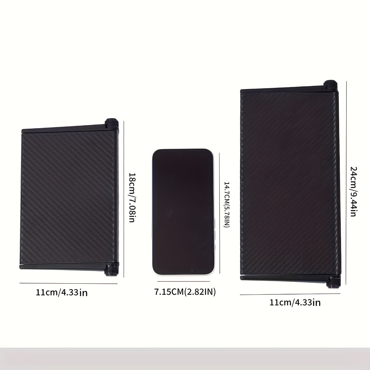 Adjustable Matte Black Carbon Fiber TV Screen Top Shelf for Media Boxes and Routers