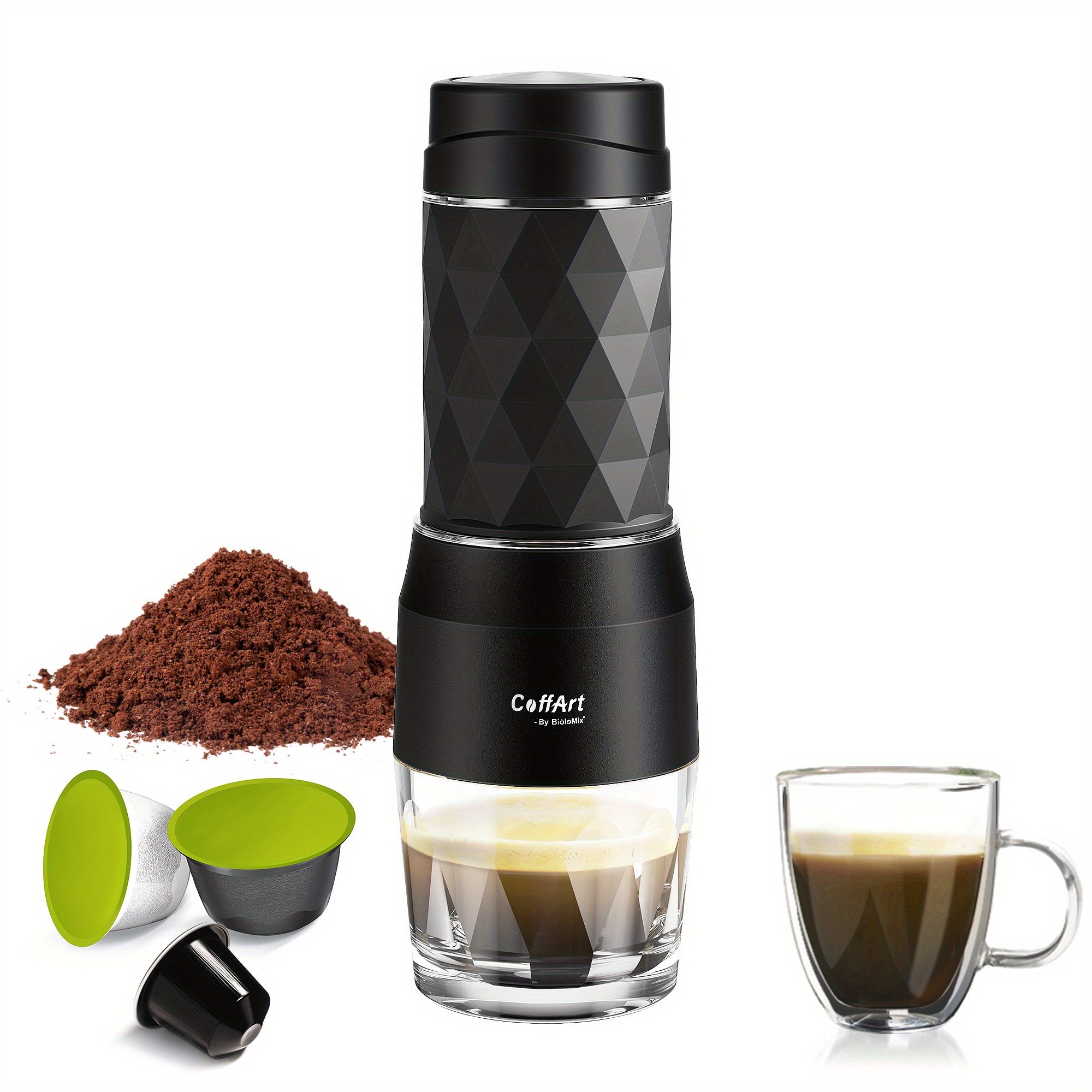 Portable Coffee Maker Hand Press Capsule Ground Brewer for Travel