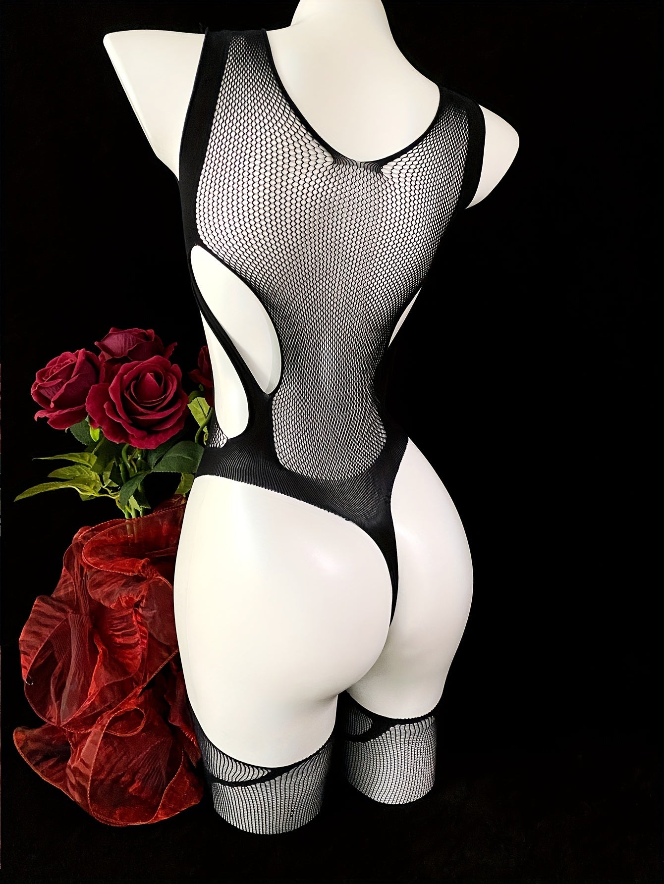 Women Sexy Body Stocking See Through Hollow Out Lingerie Plus Size
