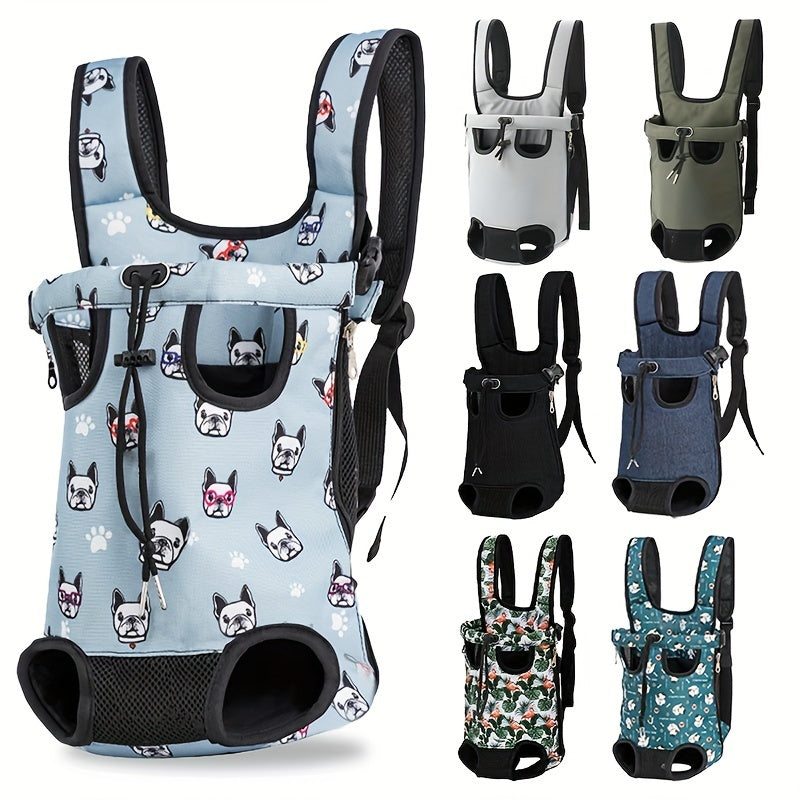 Adjustable Breathable Pet Backpack for Dogs and Cats with Safety Buckle