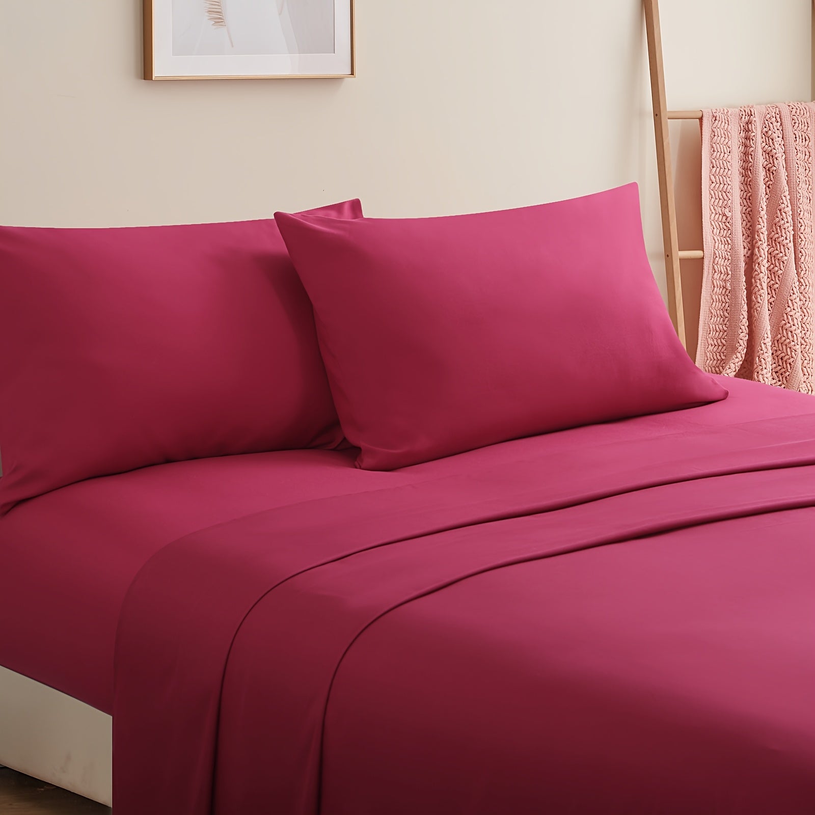 Two Pack Brushed Cloth Pillowcases 90gsm Soft Durable Bedding Set