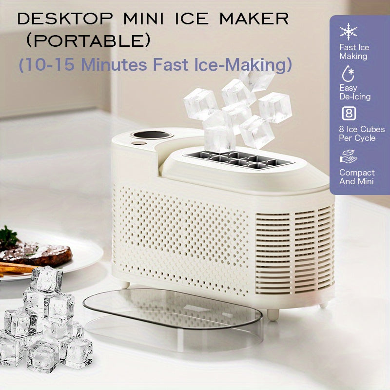 Mini Ice Maker Countertop Portable Travel Ice Cube Machine Fast Ice Making