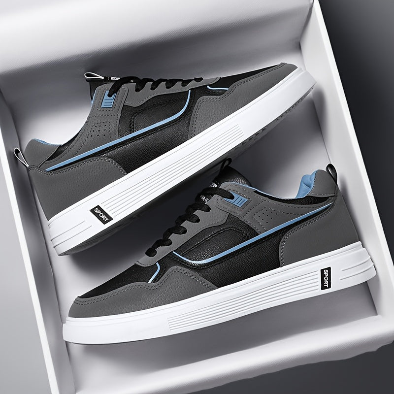 Men's White Casual Sports Sneakers Breathable PU Upper Fabric Lining PVC Sole All-Season