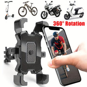 Motorcycle Phone Holder with Automatic Lock Four Claw Handlebar Mount for Bike