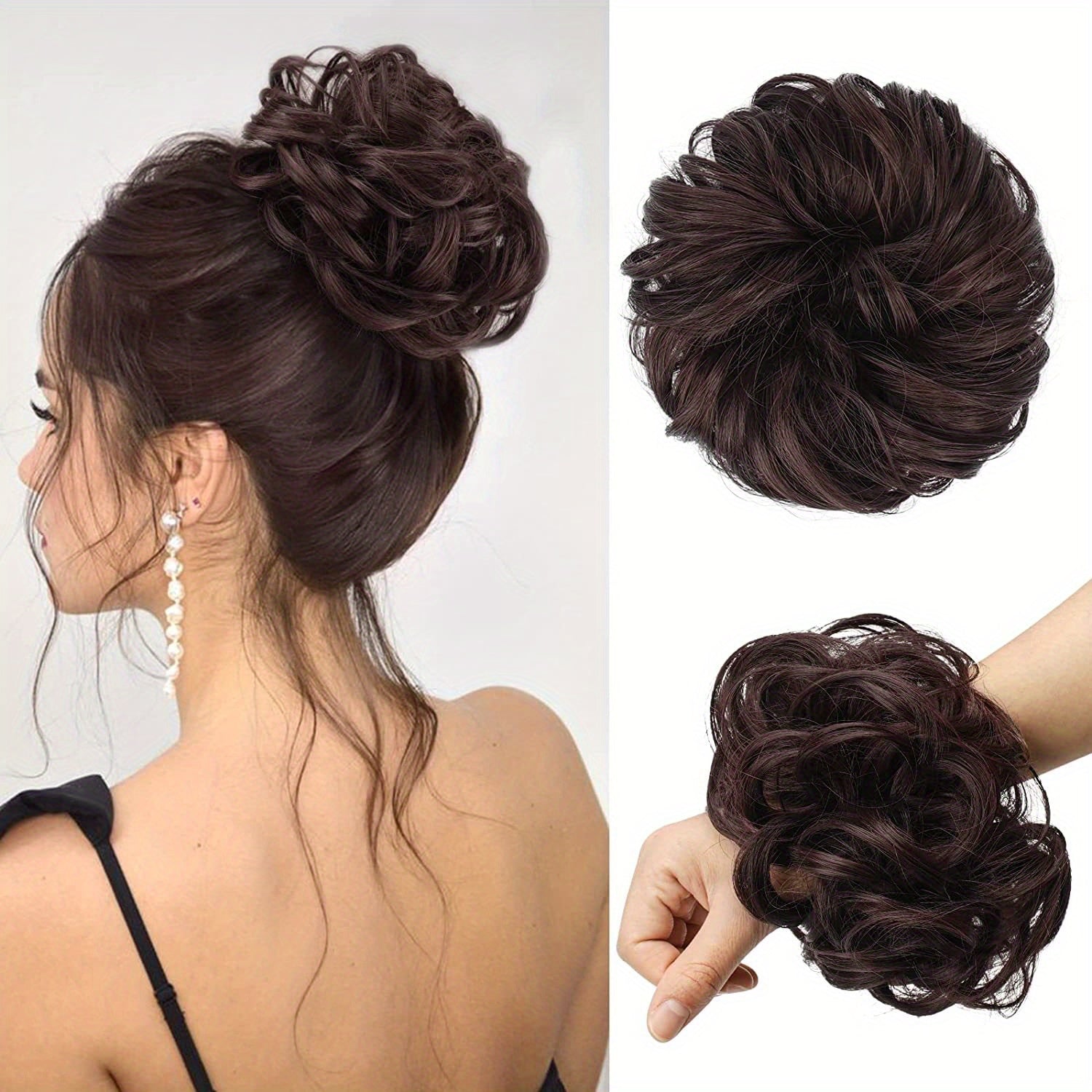 Women's Synthetic Curly Hair Bun Extentions for Thin Hair