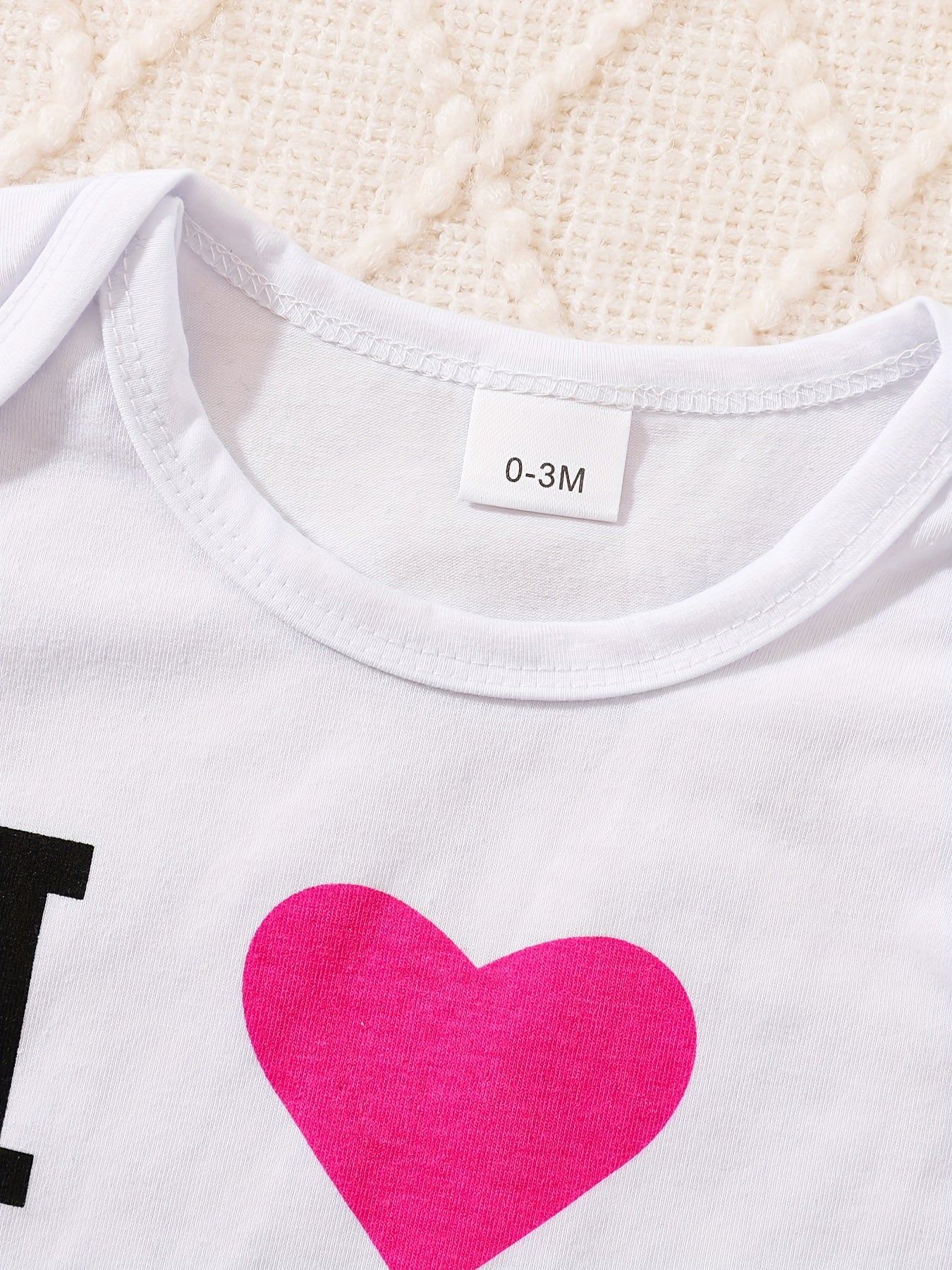 Baby Girl Boy 3-Piece Knit Pant Set with Matching Hat I Love Mom Dad Fall Winter