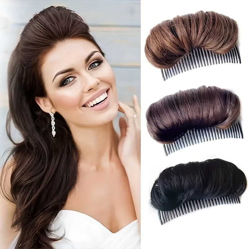 Women's Volumizing Hair Lift Clip Short Hairpiece Black Brown Blonde