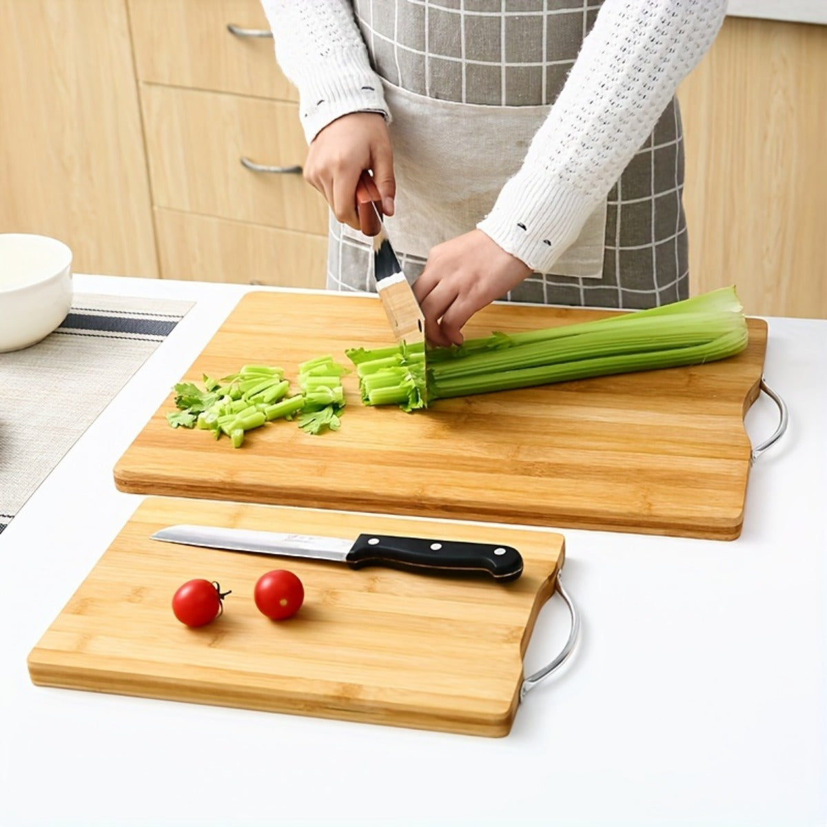 Premium Bamboo Cutting Board in Multiple Sizes for Food Prep and Kitchen Use