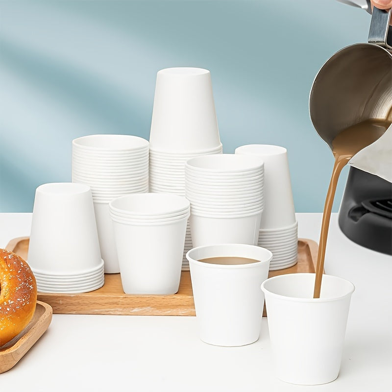 200ml White Disposable Paper Cups Pack of 40 for Hot Cold Drinks
