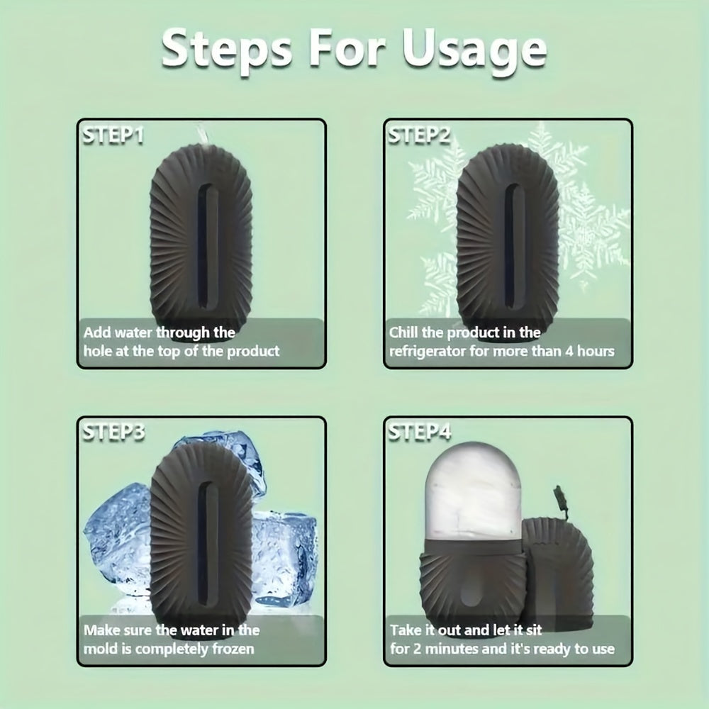 Silicone muz ruloni va zanglamaydigan po'lat Gua Sha to'plami yuz massaji uchun saqlash sumkasi bilan