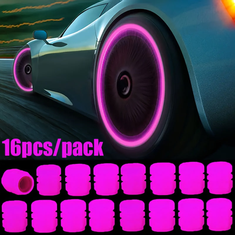 Glow in Dark Plastic Tire Valve Stem Caps for Cars Bikes Motorcycles Pack