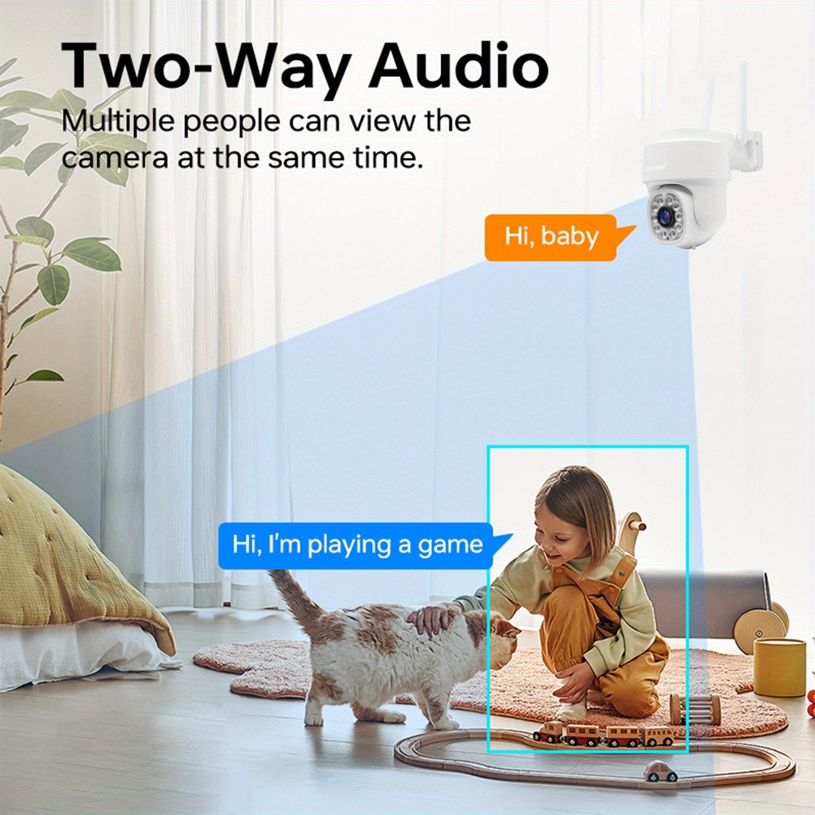 WiFi Security Camera 1080P Panoramic Indoor Outdoor Night Vision Two-Way Audio