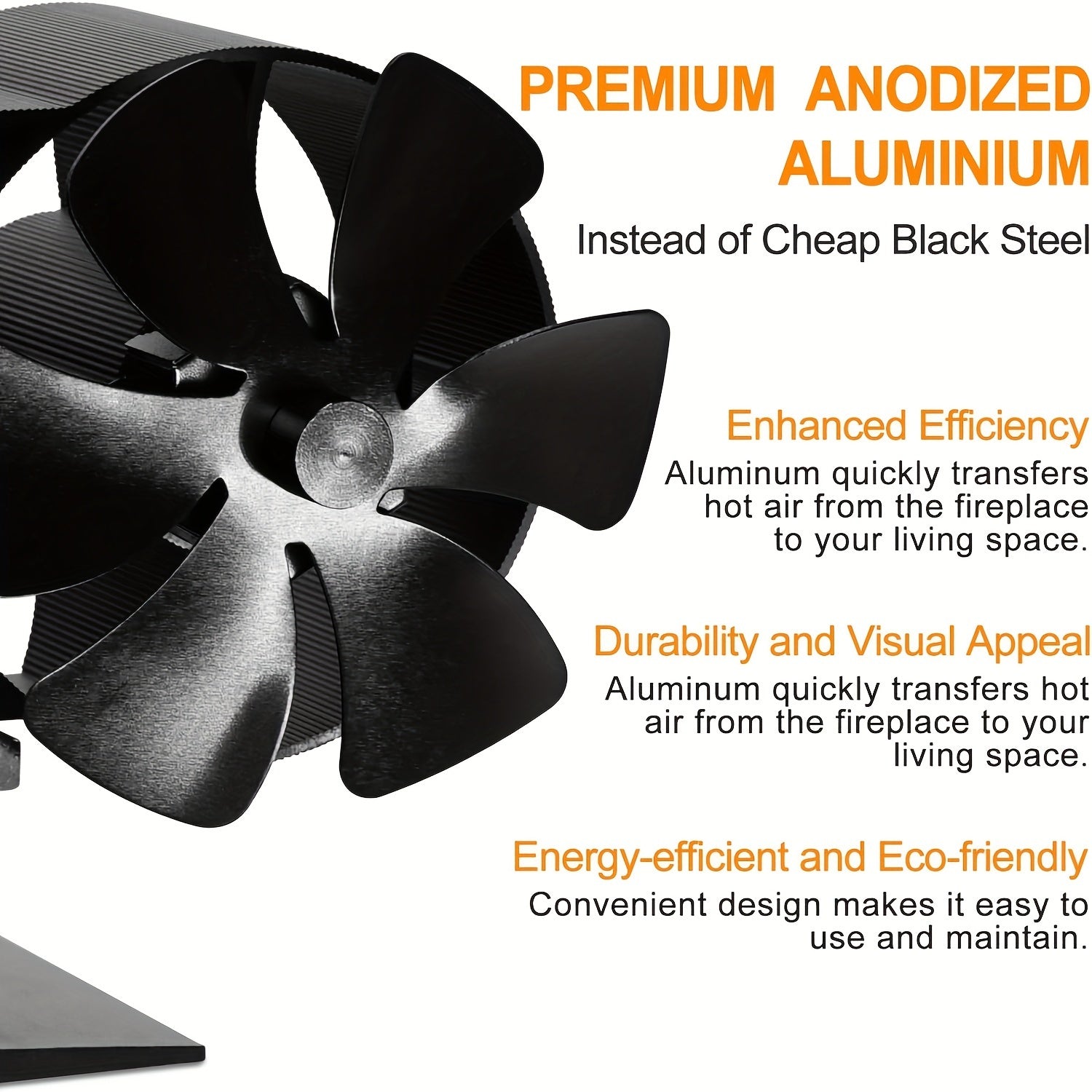 Dual Motor 12-Blade Heat Powered Wood Stove Fan for Fireplace and Stove Heating