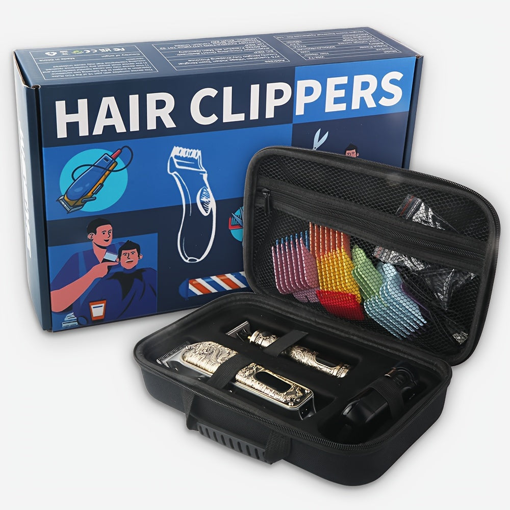 3-piece Men's Grooming Set Hair Clipper Razor Beard Trimmer Storage Bag Travel Gift