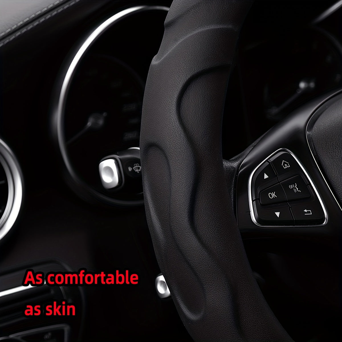 Universal Faux Lambskin Steering Wheel Cover 36-38cm Enhanced Grip Comfort
