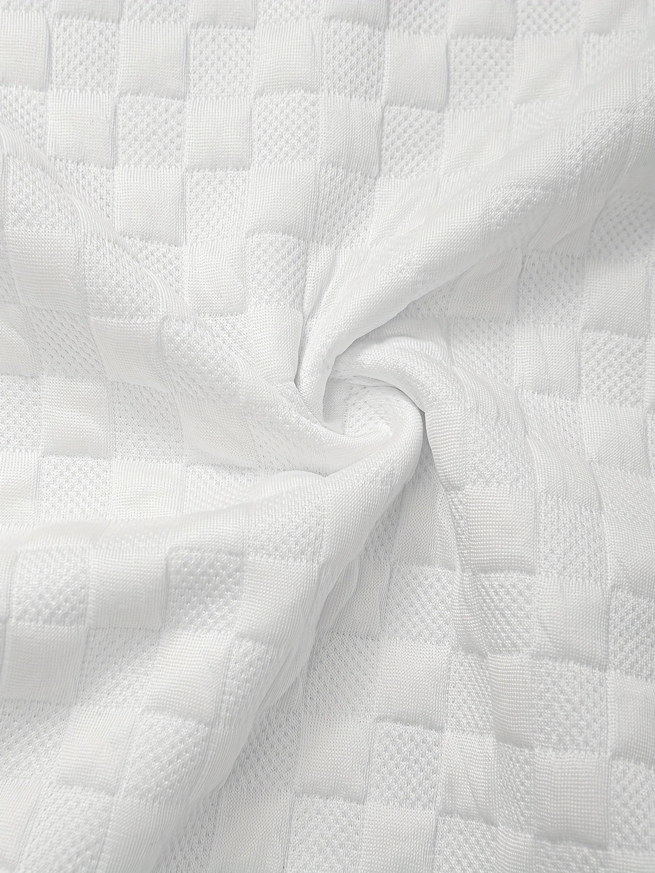 Men's Crew Neck Sweatshirt Knit Texture Checkered Design Cotton Casual Regular Fit