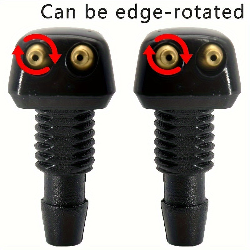 2pcs Car Windshield Washer Nozzles Durable Nylon Fits Most Vehicles