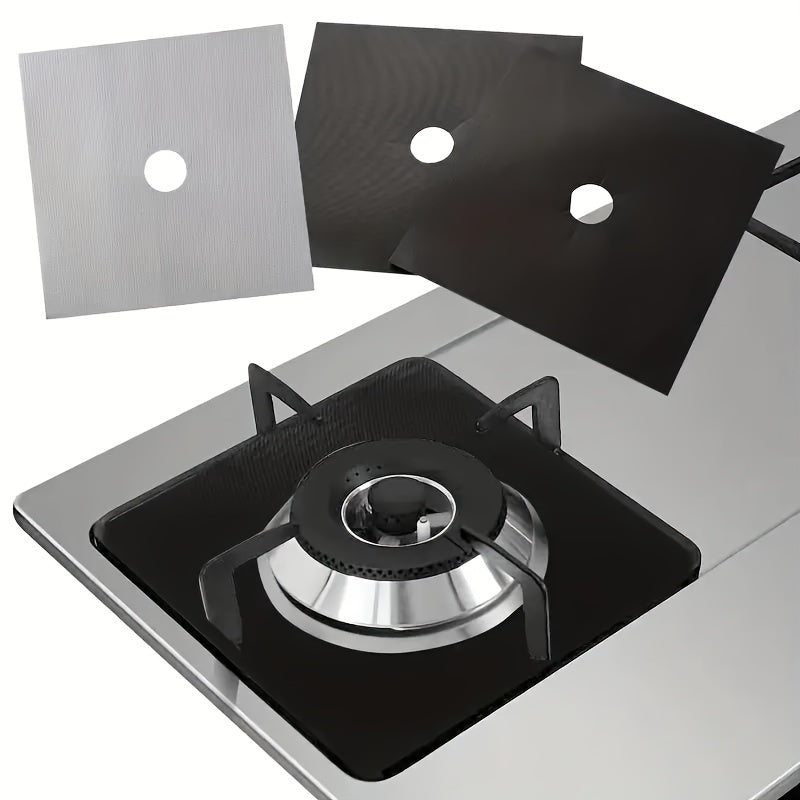 Set of 4 Extra Thick Reusable Gas Range Stovetop Protectors Burner Liners