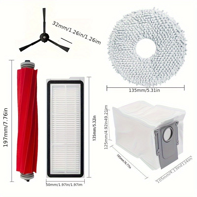 Robot Vacuum Cleaner Accessories Main Brush Dust Bag Mop Filter Side Brushes for Roborock Qrevo Pro S