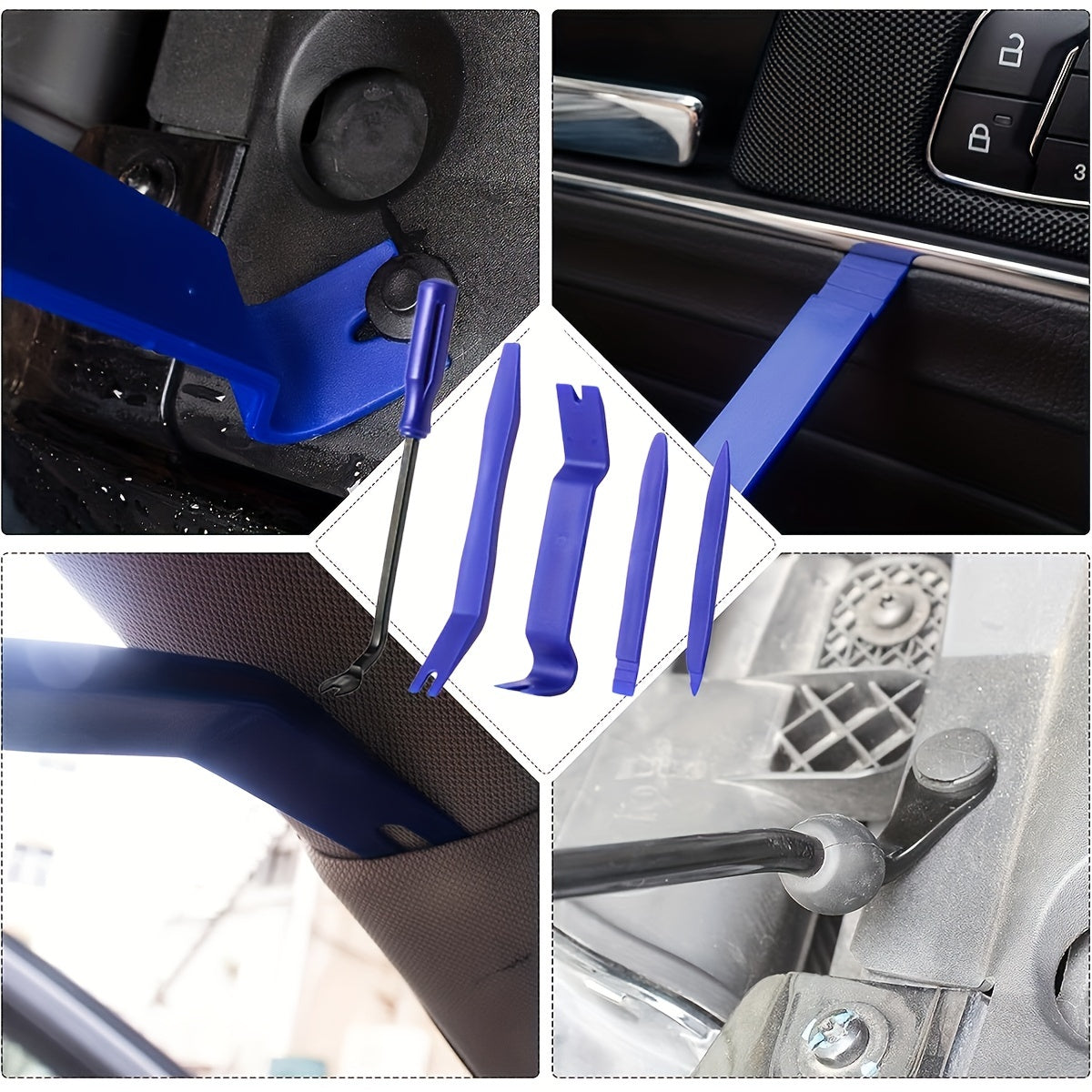 5Pcs Car Trim Removal Tool Set Nylon Upholstery Panel Remover Blue