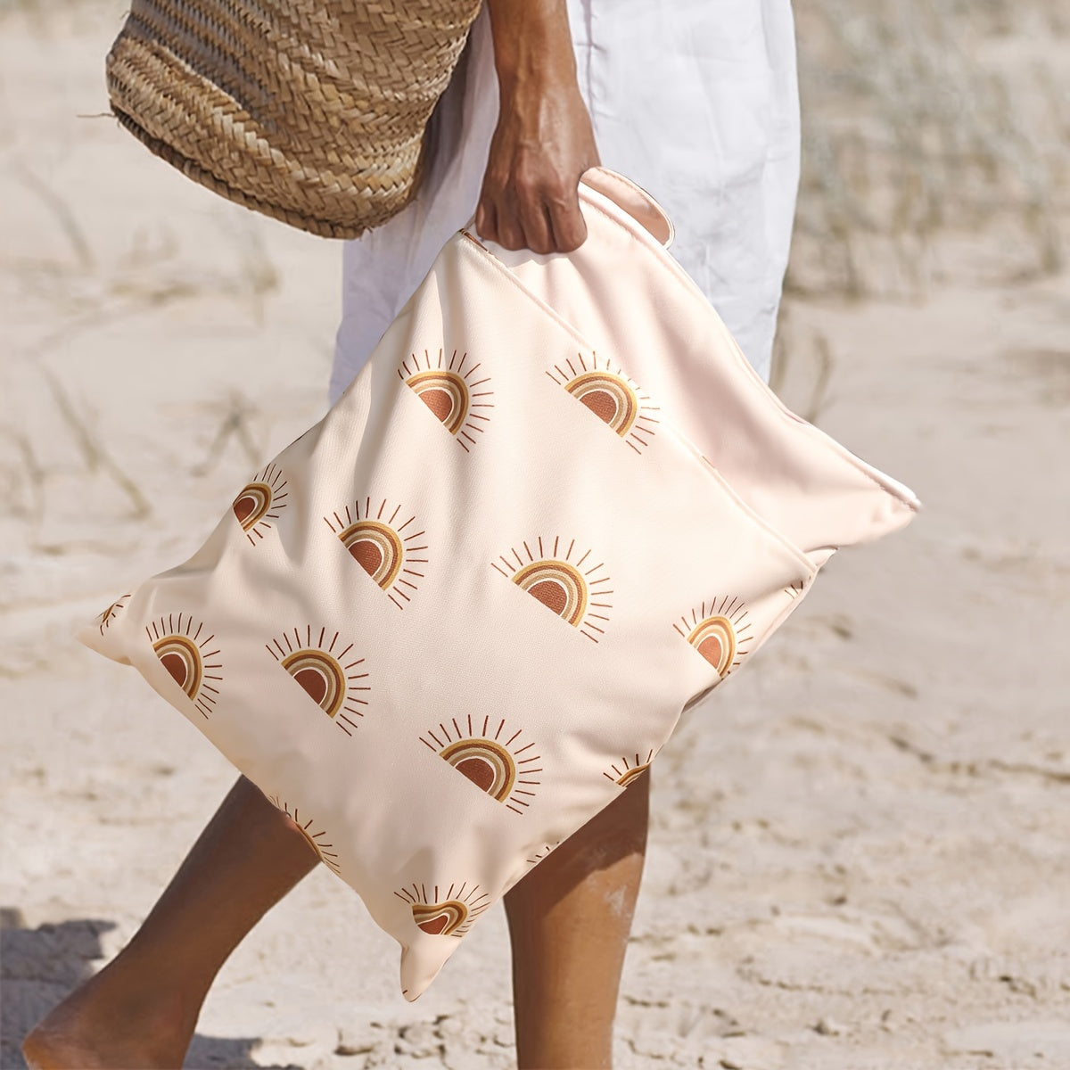 Waterproof Washable Travel Diaper Bag with Wet and Dry Compartments 30x40cm