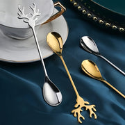 Stainless Steel Deer Head Coffee Spoon for Dessert and Coffee