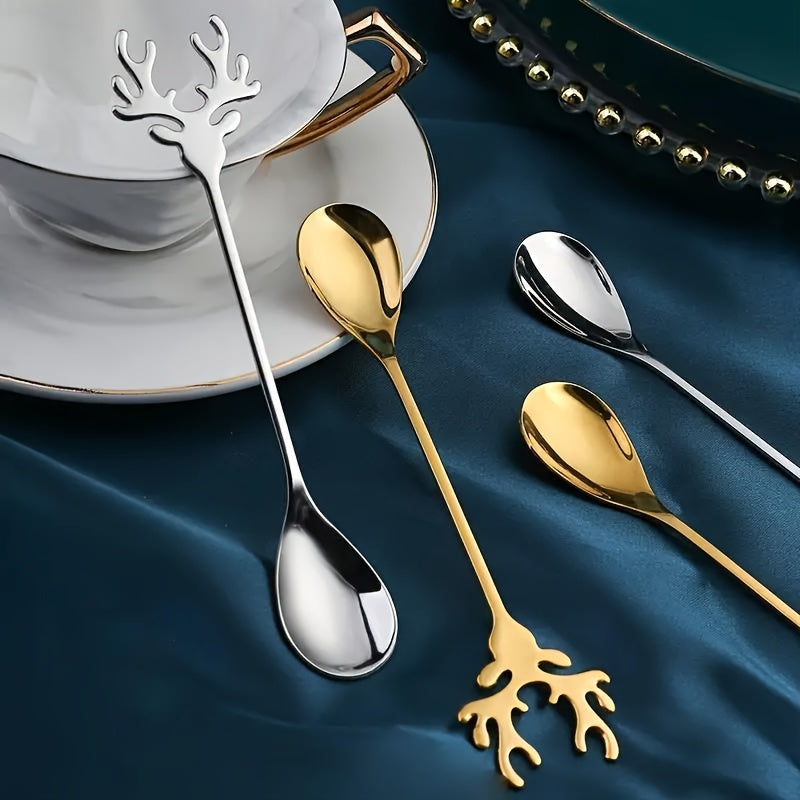 Stainless Steel Deer Head Coffee Spoon for Dessert and Coffee