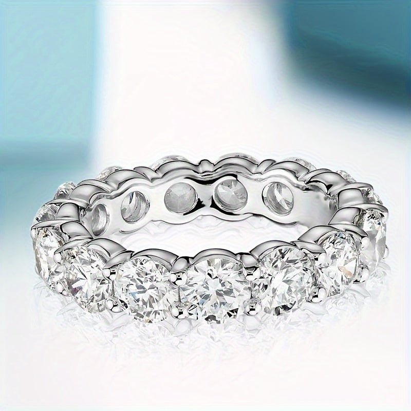 Erkaklar va ayollar uchun 7 karat Morganit olmos bilan 925 kumush uzuk zamonaviy nafis zargarlik