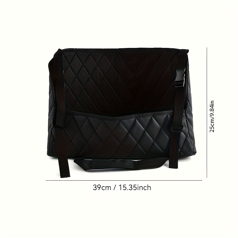Faux Leather Car Seat Organizer Large Capacity Hanging Mesh Storage Bag