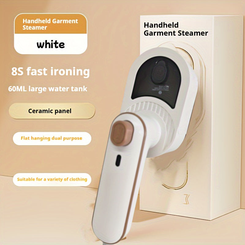 Yangi kelgan mini portativ qo'l steamir, kuchaytirilgan quvvat manbai bilan, 220V-240V Evropa ikki pinli ulagichi, uy va yotoqxona uchun.