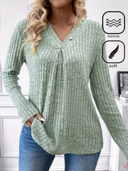Plus Size Women's Knit Cardigan V-Neck Stripes Long Sleeve All Seasons