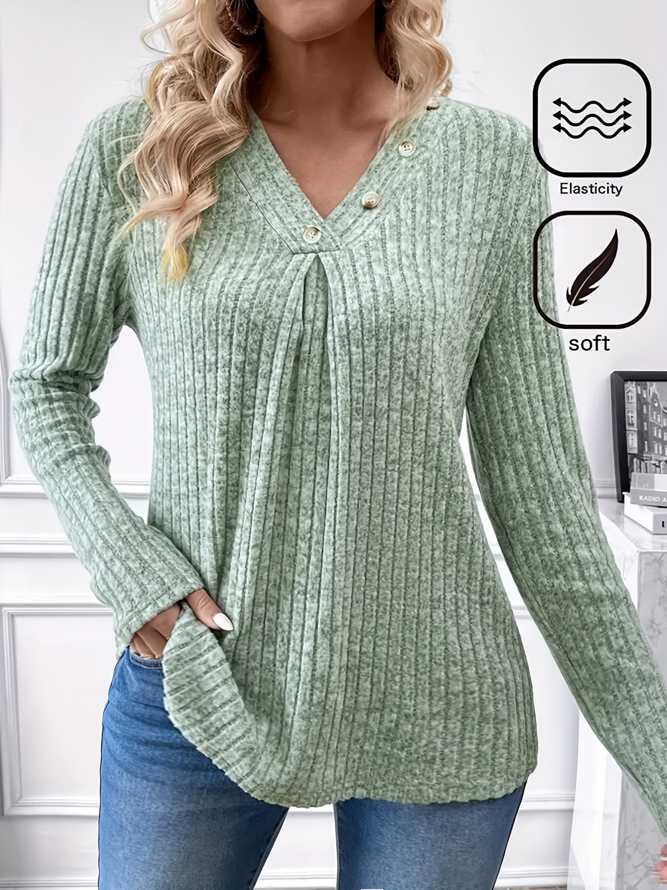 Plus Size Women's Knit Cardigan V-Neck Stripes Long Sleeve All Seasons