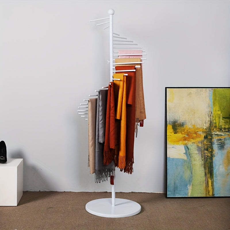 Gold Metal Display Stand for Scarves Ties Belts Rotating Home Organization