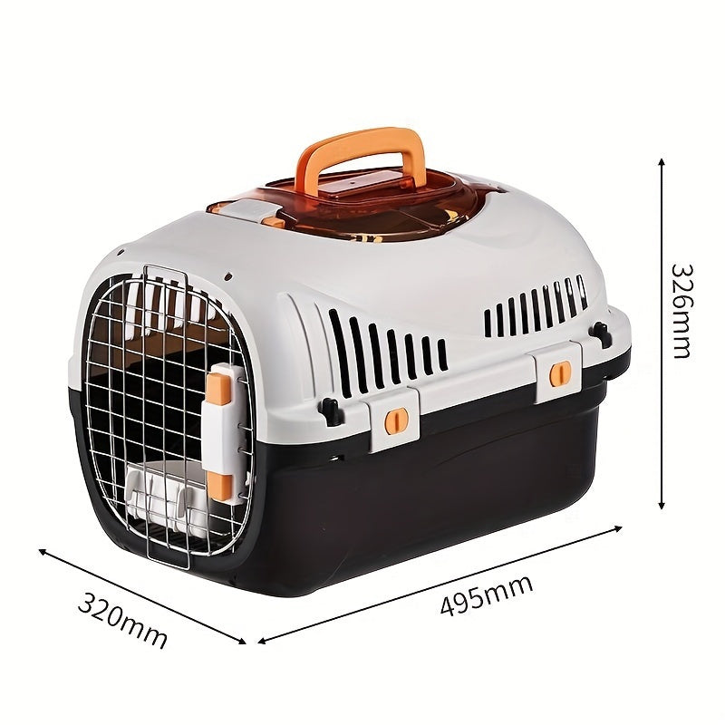 Portable Cat Carrier Box PP Material Breathable All-Season Travel with Skylight