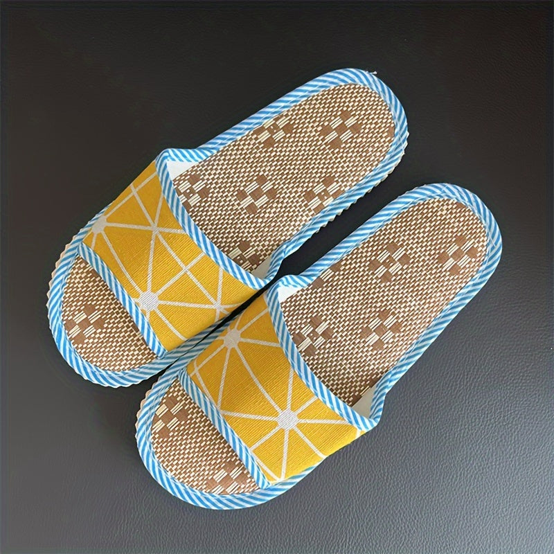 Unisex Linen Slippers Indoor Foam Sole for Hotels, Spas, and Guesthouses