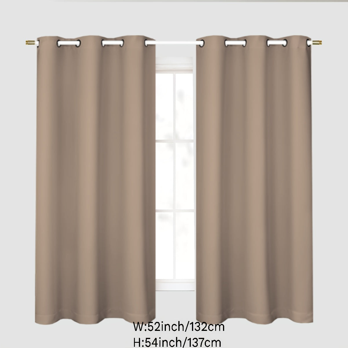 Gray Blackout Curtains for Bedroom Living Room Thermal Insulation Noise Reduction 1PC